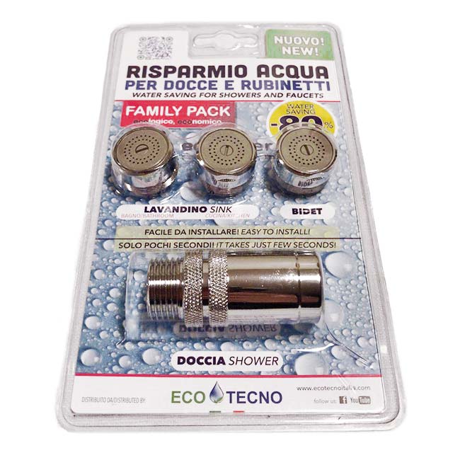 Kit 3 rompigetto ecowater + 1 ecoshower. Risparmio acqua dell'85%